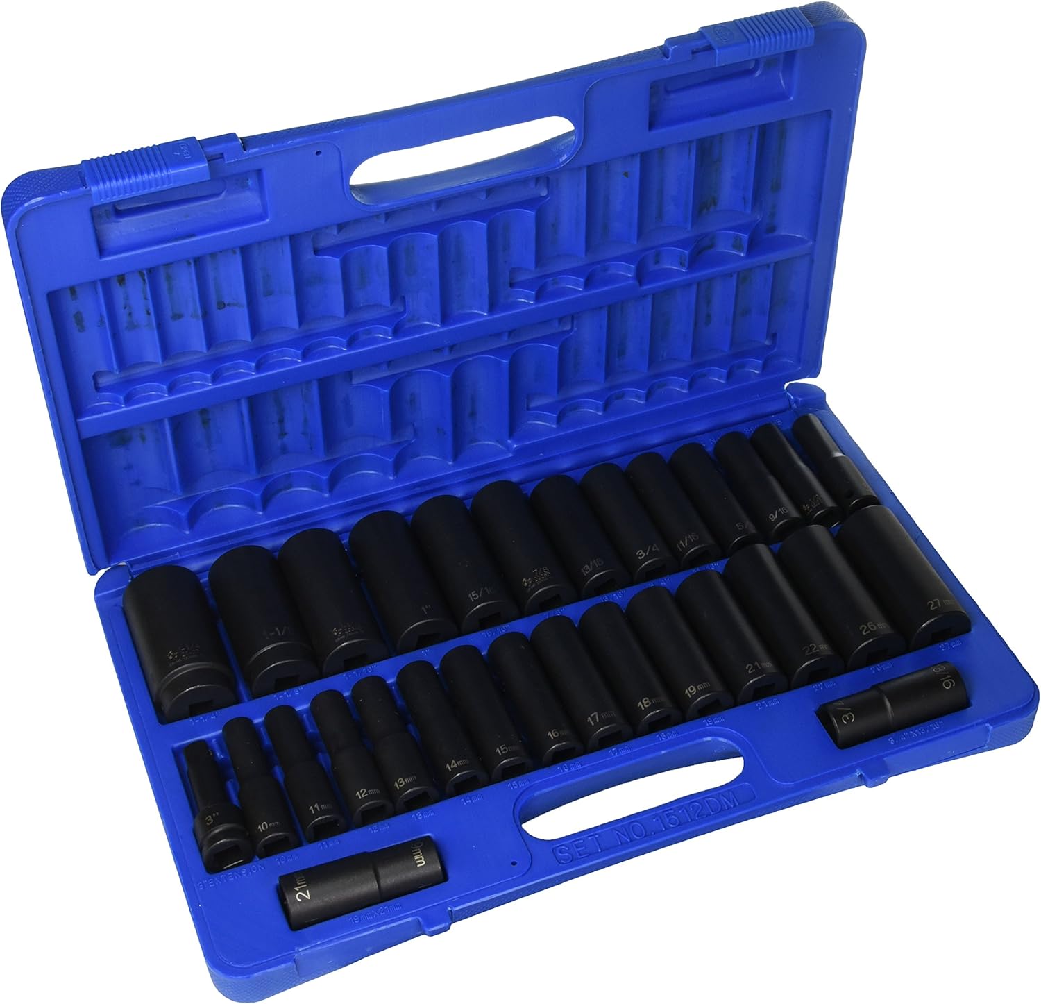 Grey Pneumatic 1/2 In. Drive 30 pc. Deep Length Fractional & Metric Socket Set - Image 1
