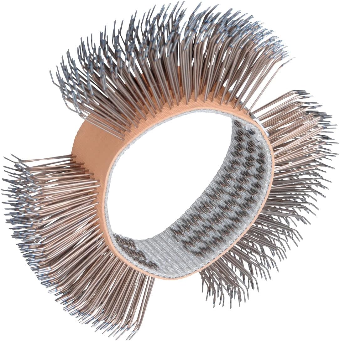 Dynabrade (92246) 4"" (102 mm) Diameter X 3/4"" (19 mm) Width DynaZip Accessories-Wire Wheels | Bent Tip, Medium Grade | Fits Competitive Tools for Ease of Use - Image 1
