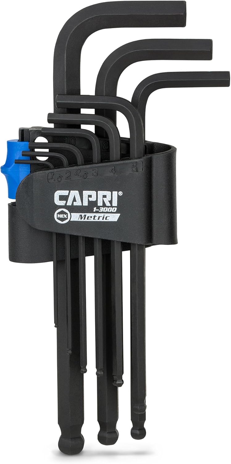 Capri Tools Premium Hex Key Set, Long Arm Ballpoint End, Allen Wrench, Metric, Premium S2 Steel - Image 1