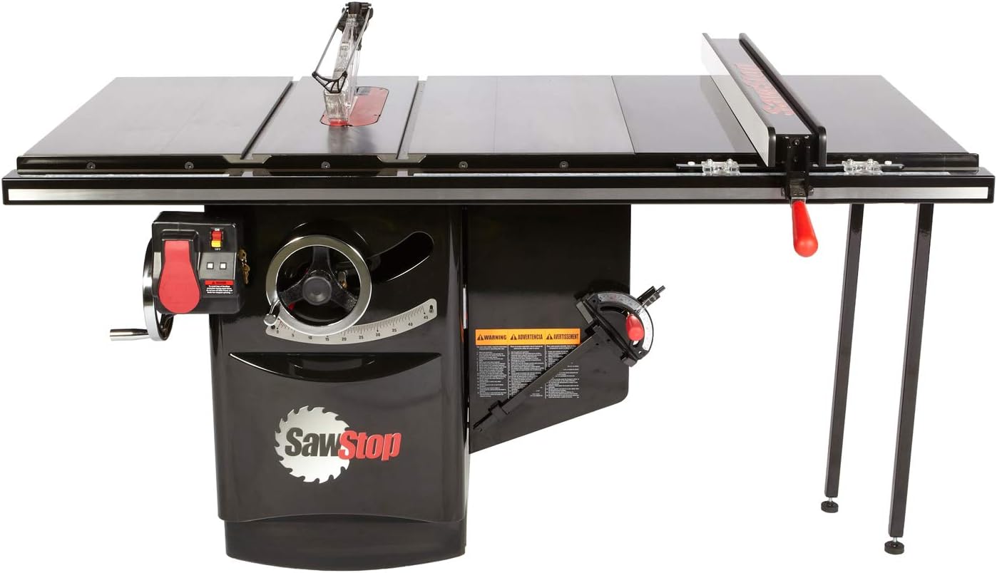 Sawstop 10 Inch 480V 7.5HP 3 Phase Cabinet Saw with 36 Inch T-Glide Rip Fence - Image 1