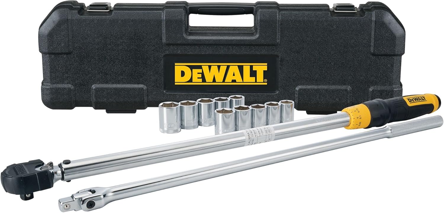 DEWALT Torque Wrench Tool Set, Tire Change Kit, 50-250 FT-LB, 12 Piece with Storage Case (DWMT45012) - Image 1