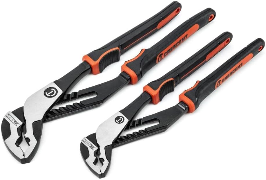 Crescent Z2 K9 V-Jaw Dual Material Tongue & Groove Plier Set - Adjustable Plier Set with 8 Jaw Positions - Premium Hand Tool Set - 2-Piece Set - RTZ2CGVSET2 - Image 1