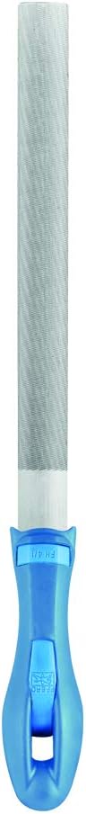 Pferd 10" Half-Round Hand File with Handle, American Pattern, Double Cut, Medium, 15/16" Width, 9/32" Thickness - Part 11027P - Image 1