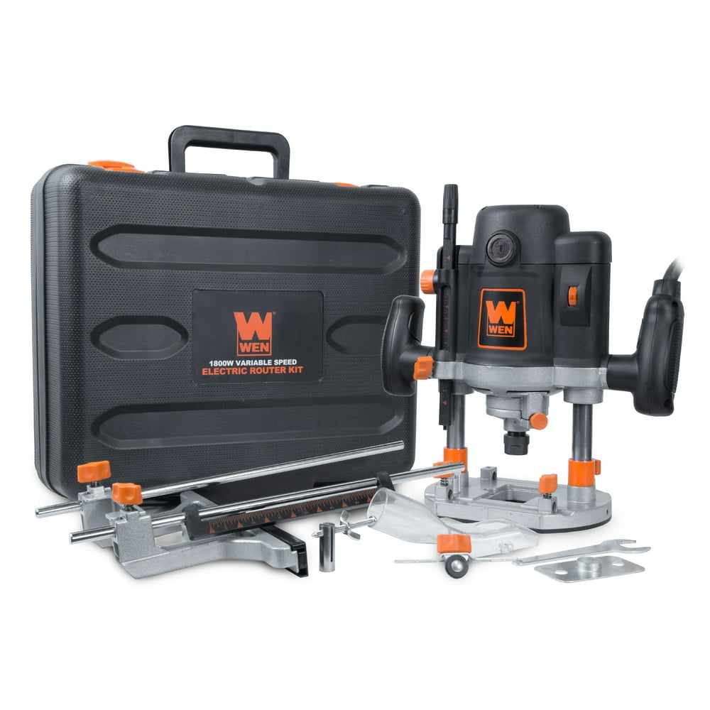 WEN RT6033 15-Amp Variable Speed Plunge Woodworking Router Kit with Carrying Case & Edge Guide - Image 1