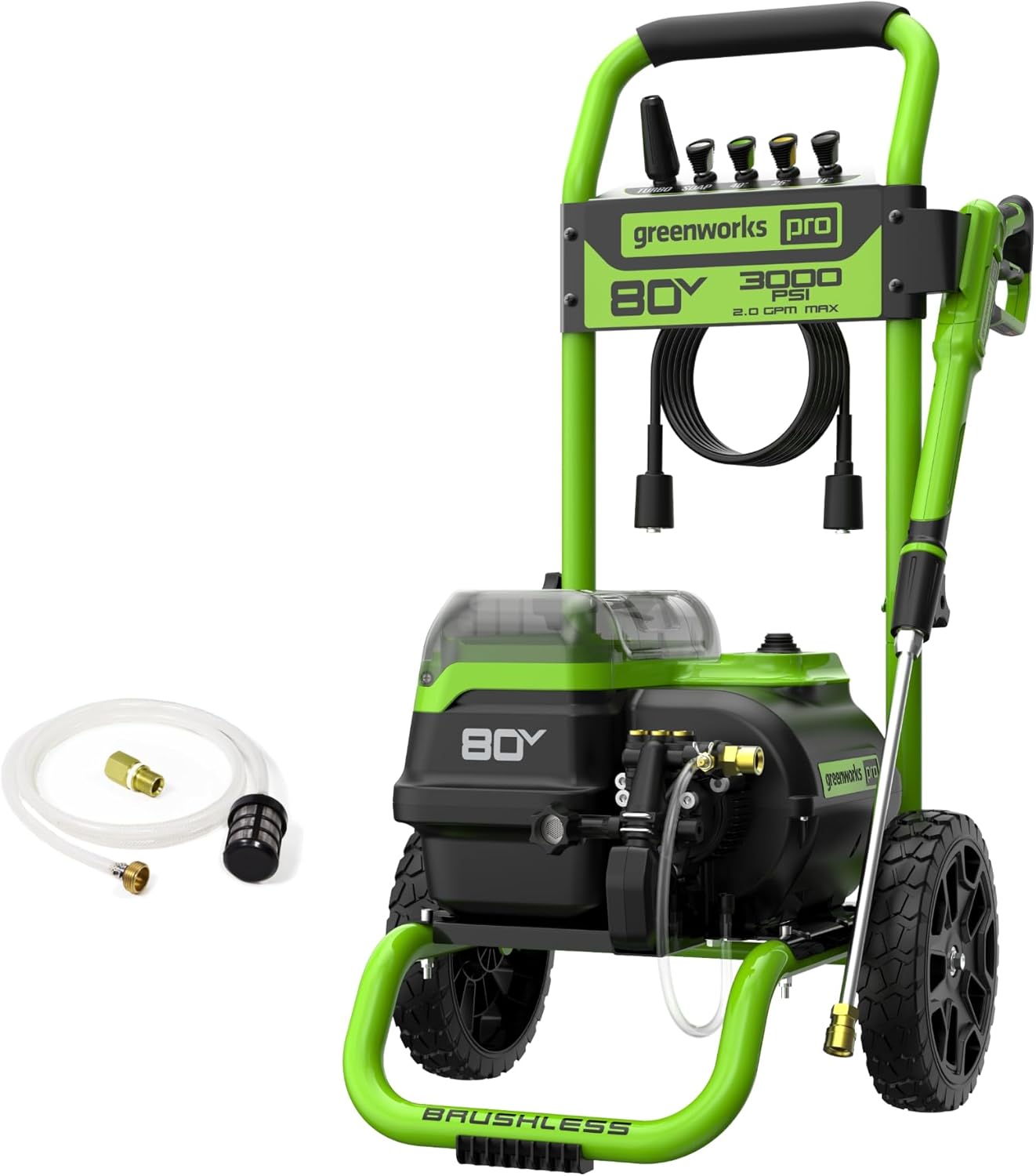 Greenworks 80V 3000 PSI Dual-Port Pressure Washer (2.0 GPM), Tool-Only, Powerful Enough to Remove Pesky Dirt and Grime on Siding, Fences, Patios, Driveways, and Sidewalks - Image 1