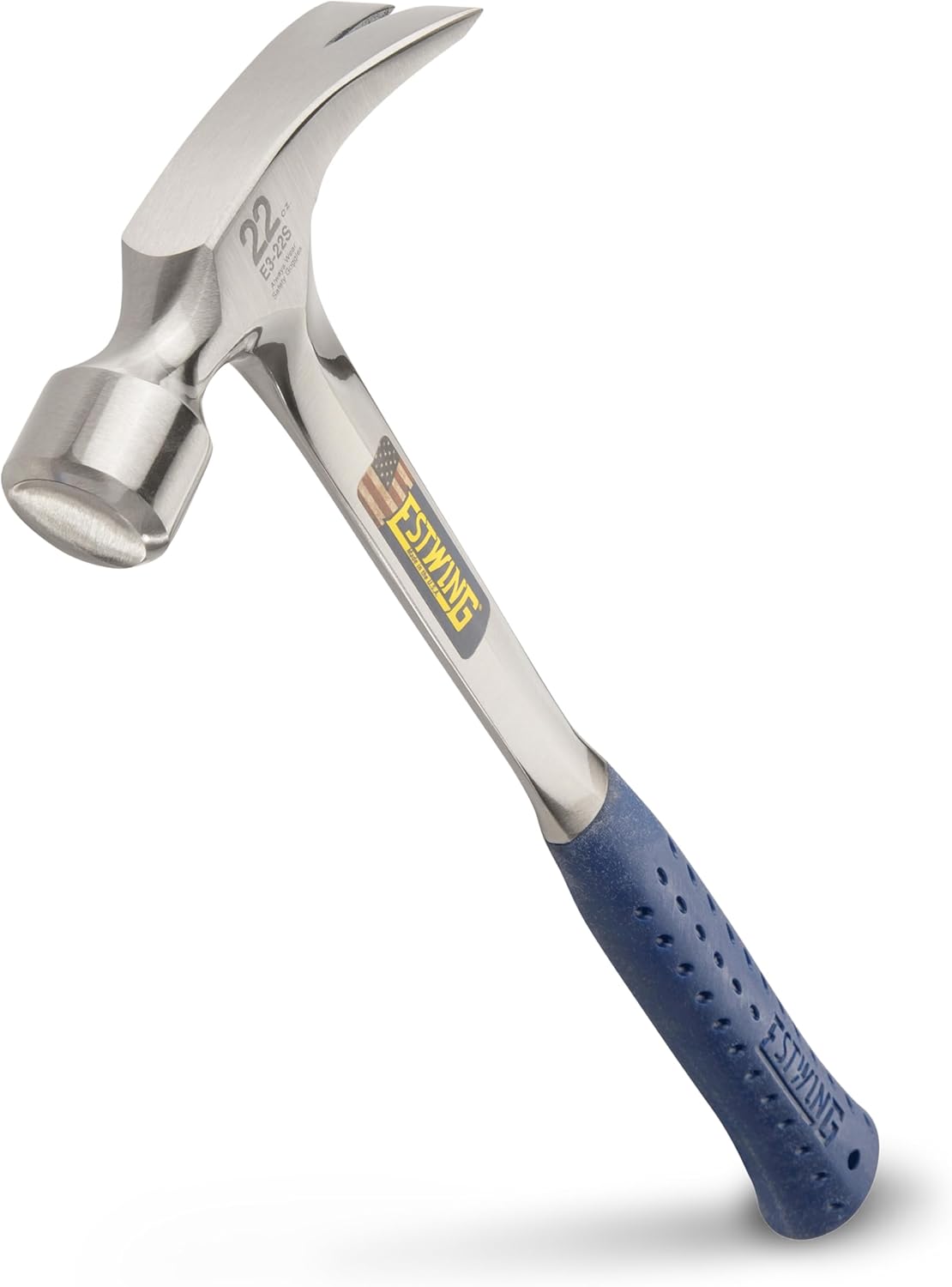 ESTWING Framing Hammer - 22 oz Long Handle Straight Rip Claw with Smooth Face & Shock Reduction Grip - E3-22S - Image 1