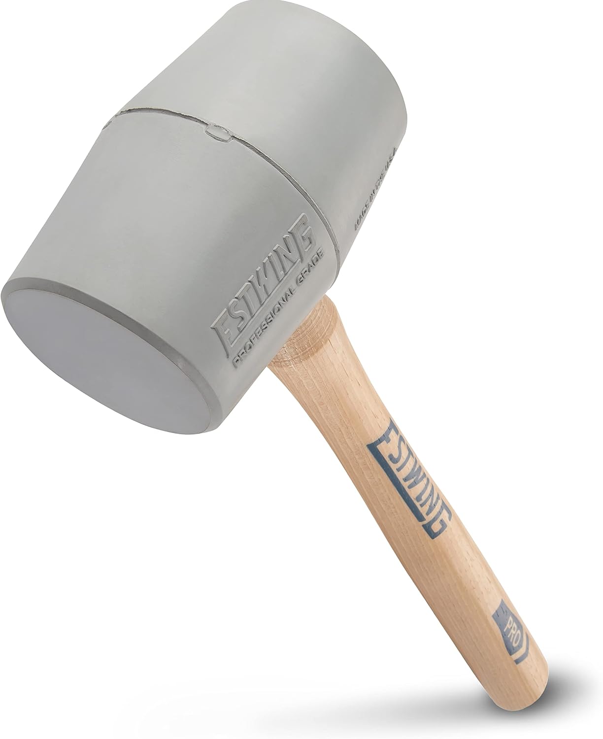 ESTWING Deadhead Rubber Mallet - 18 oz No-Mar Hammer with Bounce Resistant Head & Hickory Wood Handle - DH-18N - Image 1
