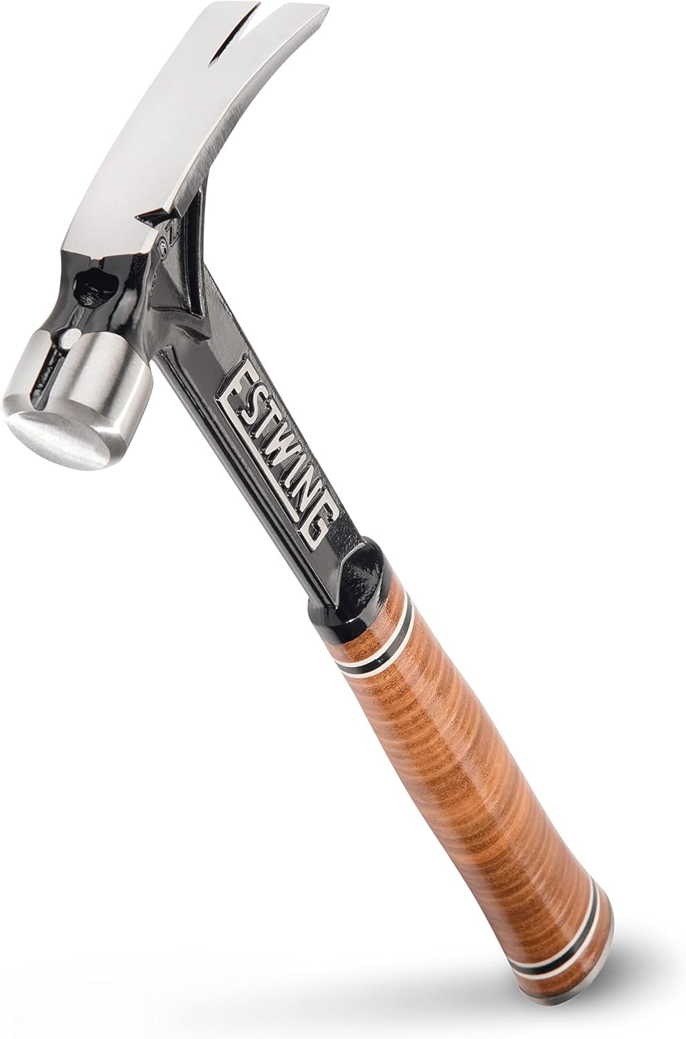 ESTWING Ultra Series Hammer - 15 oz Short Handle Rip Claw Framing Hammer with Smooth Face & Genuine Leather Grip - E15SR - Image 1