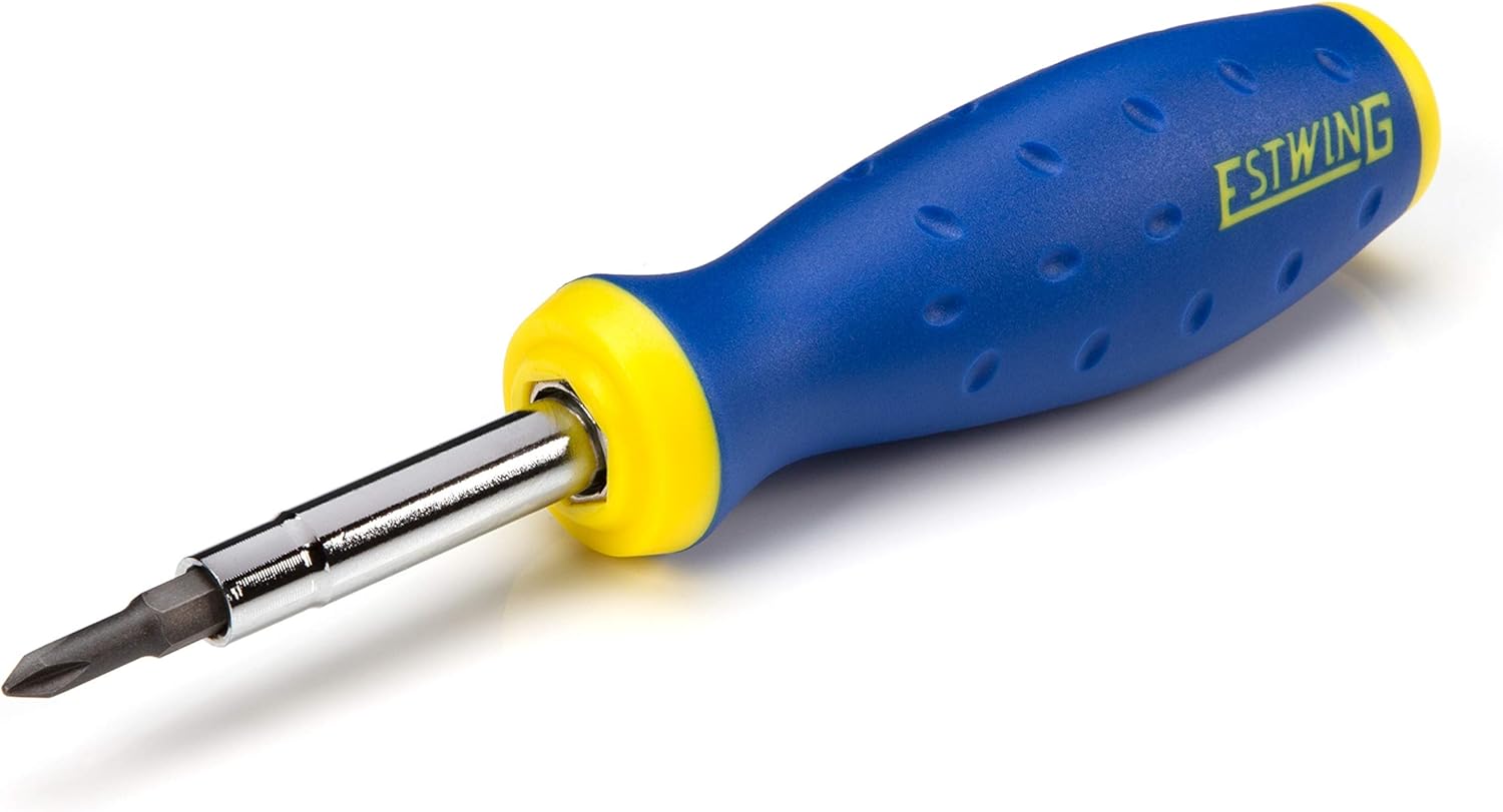 Estwing 6-in-1 Multipurpose Phillips, Slotted, and Hex Screwdriver, Steel Shaft, Comfortable Grip, PH1, PH2, 3/16-inch and 1/4-inch Slotted, 1/4-inch and 5/16-inch Hex - Image 1