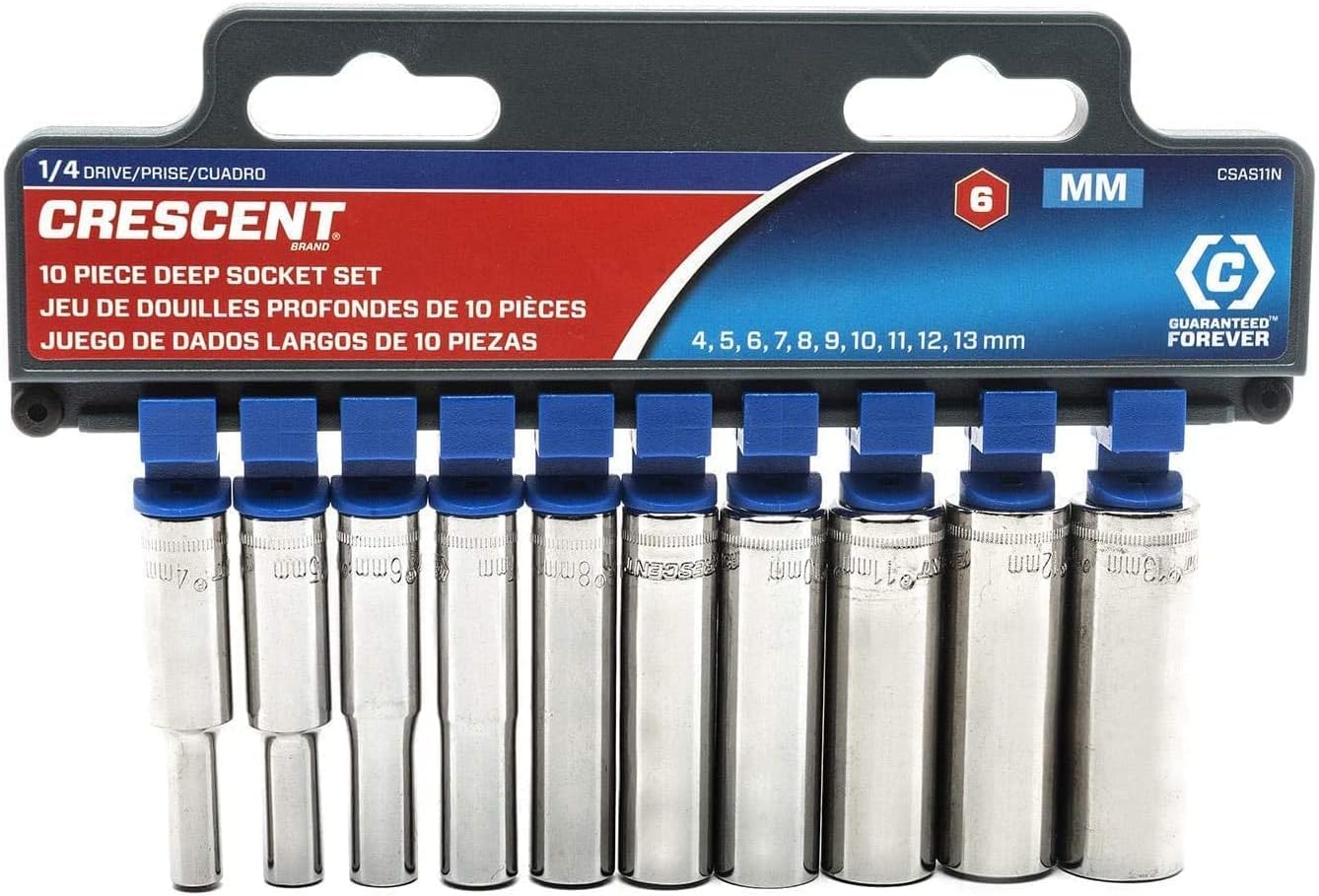 Crescent 10 Piece 1/4" Drive 6 Point Deep Metric Socket Set - CSAS11N - Image 1