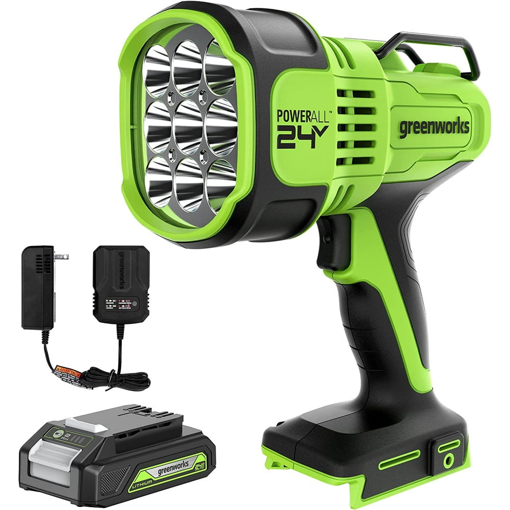 Greenworks 24V LED Spot Light Kit with 2Ah Battery and Charger - Image 1