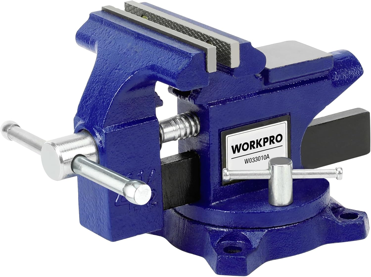 WORKPRO Bench Vise, 4-1/2" Vice for Workbench, Utility Combination Pipe Home Vise, Swivel Base Bench for Woodworking - Image 1