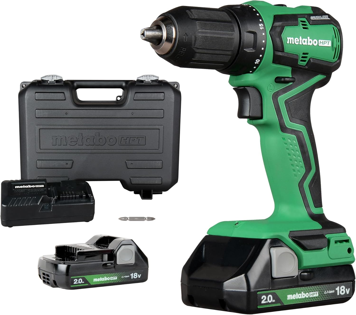 Metabo HPT 18V MultiVolt™ Cordless Sub-Compact Driver Drill Kit | 1/2-Inch Chuck | Includes 2-18V, 2.0 Ah Batteries with Fuel Gauge | 485 in-lbs of Torque | Lifetime Tool Warranty | DS18DDXS - Image 1