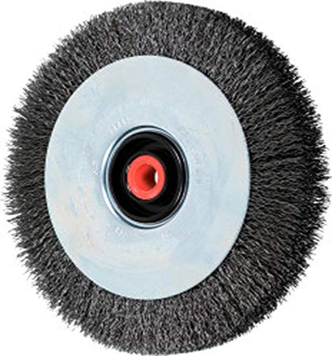 PFERD 81478 Ezmount Crimped Wheel Brush, Carbon Steel Wire, 8" Diameter, 2, 1, 3/4, 5/8" Arbor Hole, 0.014 Wire Size, 1-3/16" Trim Length, 7/8" Face Width, 4500 Maximum RPM - Image 1