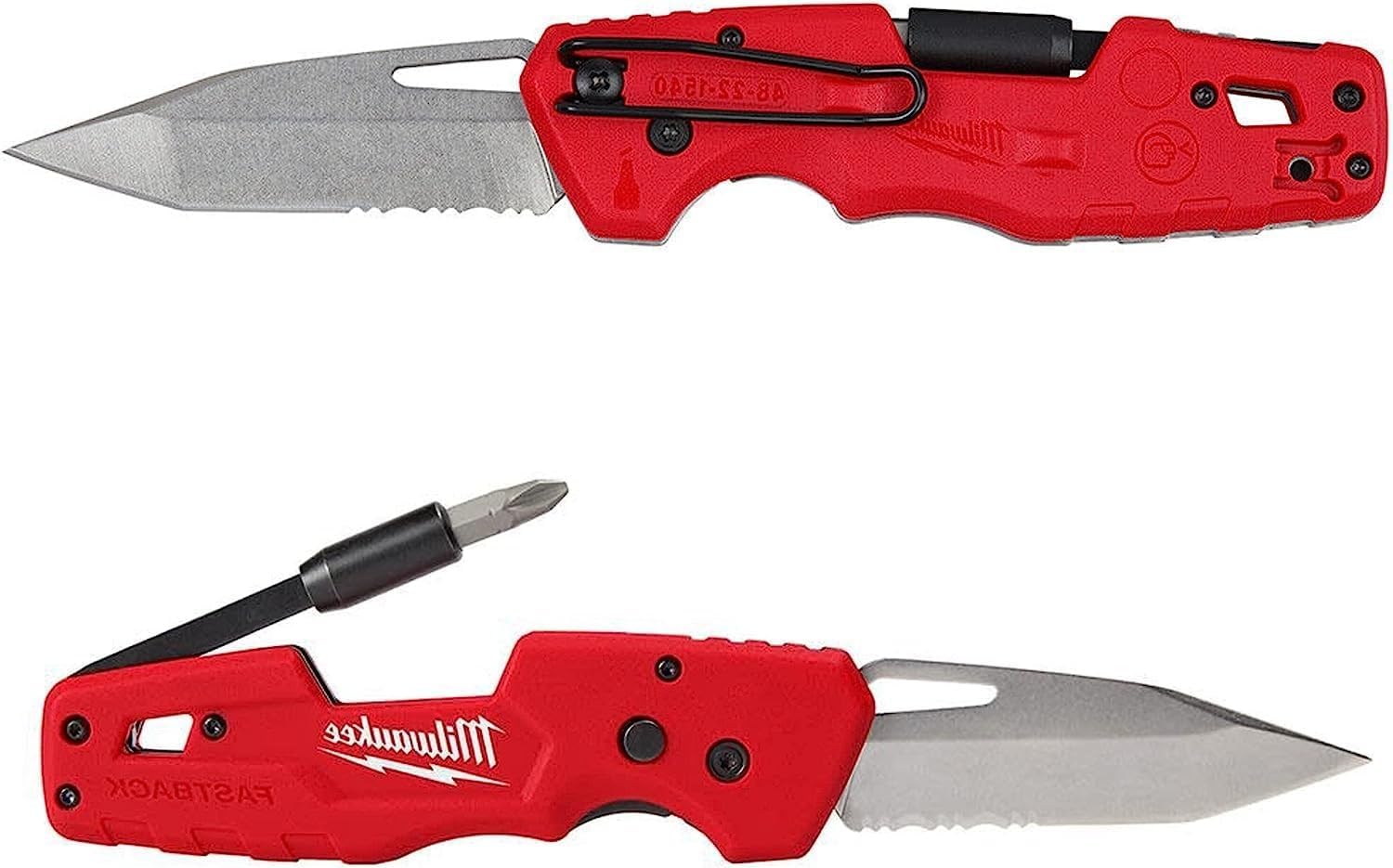 Milwaukee FASTBACK Folding Utility Knife w/Blade Multifunctionality, Red-black - Image 1
