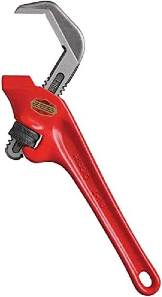 RIDGID 31305 Model E-110 9.5" Offset Hex Jaw Pipe Wrench, Red, Made in The USA - Image 1
