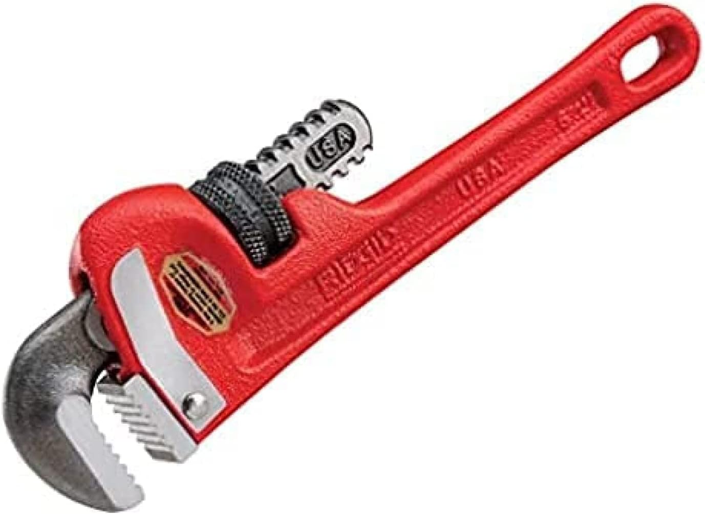 RIDGID 31010 Model 10 Heavy-Duty Straight Pipe Wrench, 10-inch Plumbing Wrench, Red, Black, 250mm (10in) - Image 1