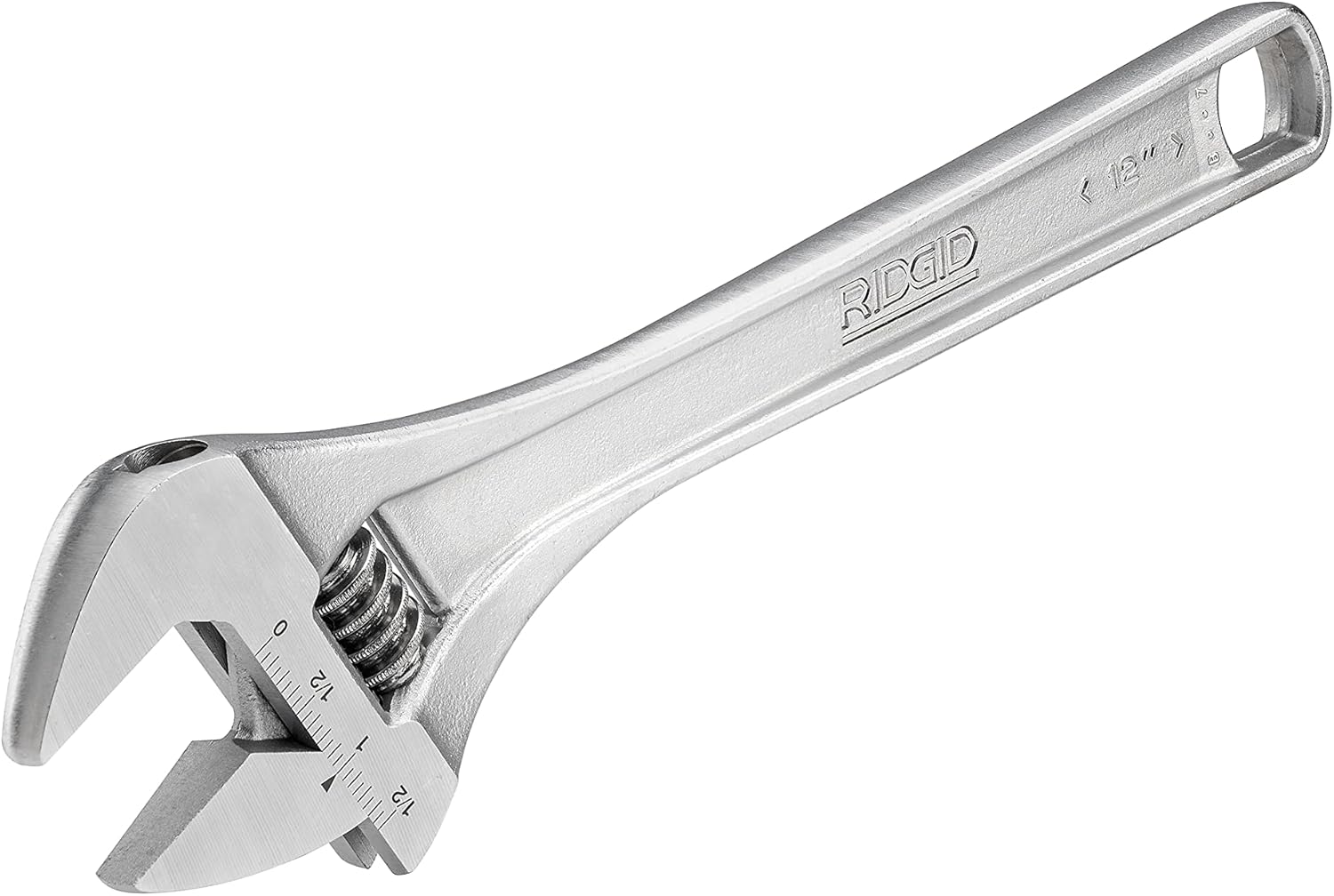 Ridgid 86917 762 Adjustable Wrench, 12-inch Adjustable Wrench for Metric and SAE, Silver, Small - Image 1
