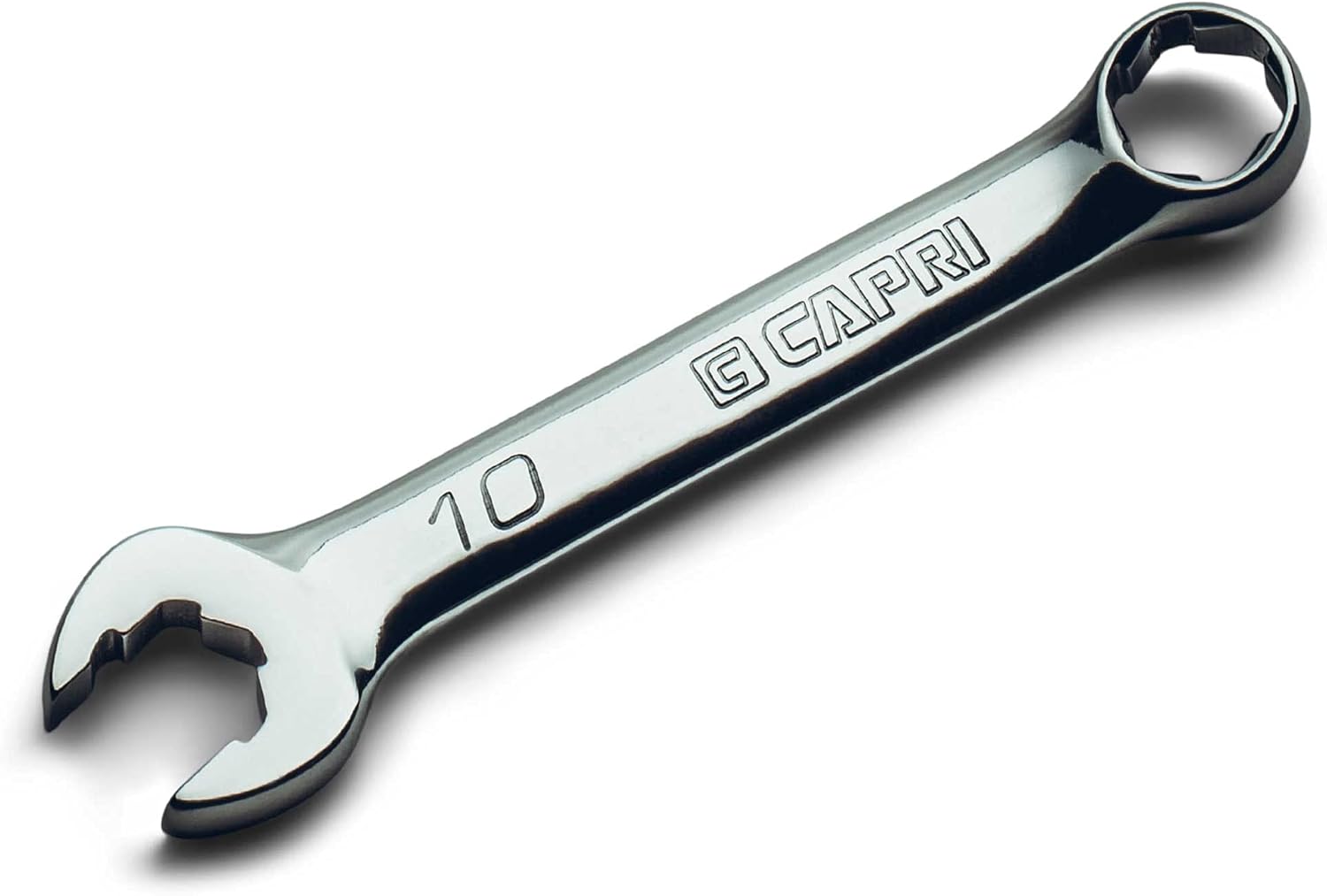 Capri Tools 10 mm WaveDrive Pro Stubby Combination Wrench for Regular and Rounded Bolts - Image 1