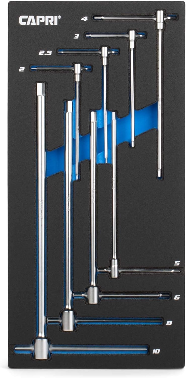 Capri Tools Sliding T-Handle Hex Wrench Set with Mechanic's Tray, 8-Piece (CP13080MT) - Image 1