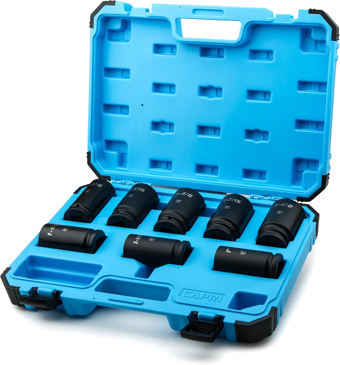Capri Tools 3/4-Inch Drive Deep Impact Socket Set, SAE, CrMo, 8-Piece - Image 1