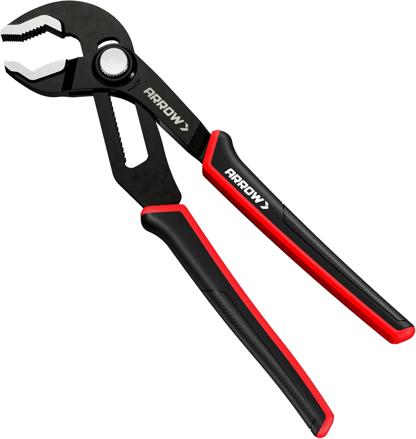 ARROW 10-Inch Groove Joint Pliers, Quick Adjust Water Pump Pliers with Press & Slide Button, CR-V Steel Tongue and Groove Plier with TPR Handle for Plumbing, Automotive and Household Repairs - Image 1