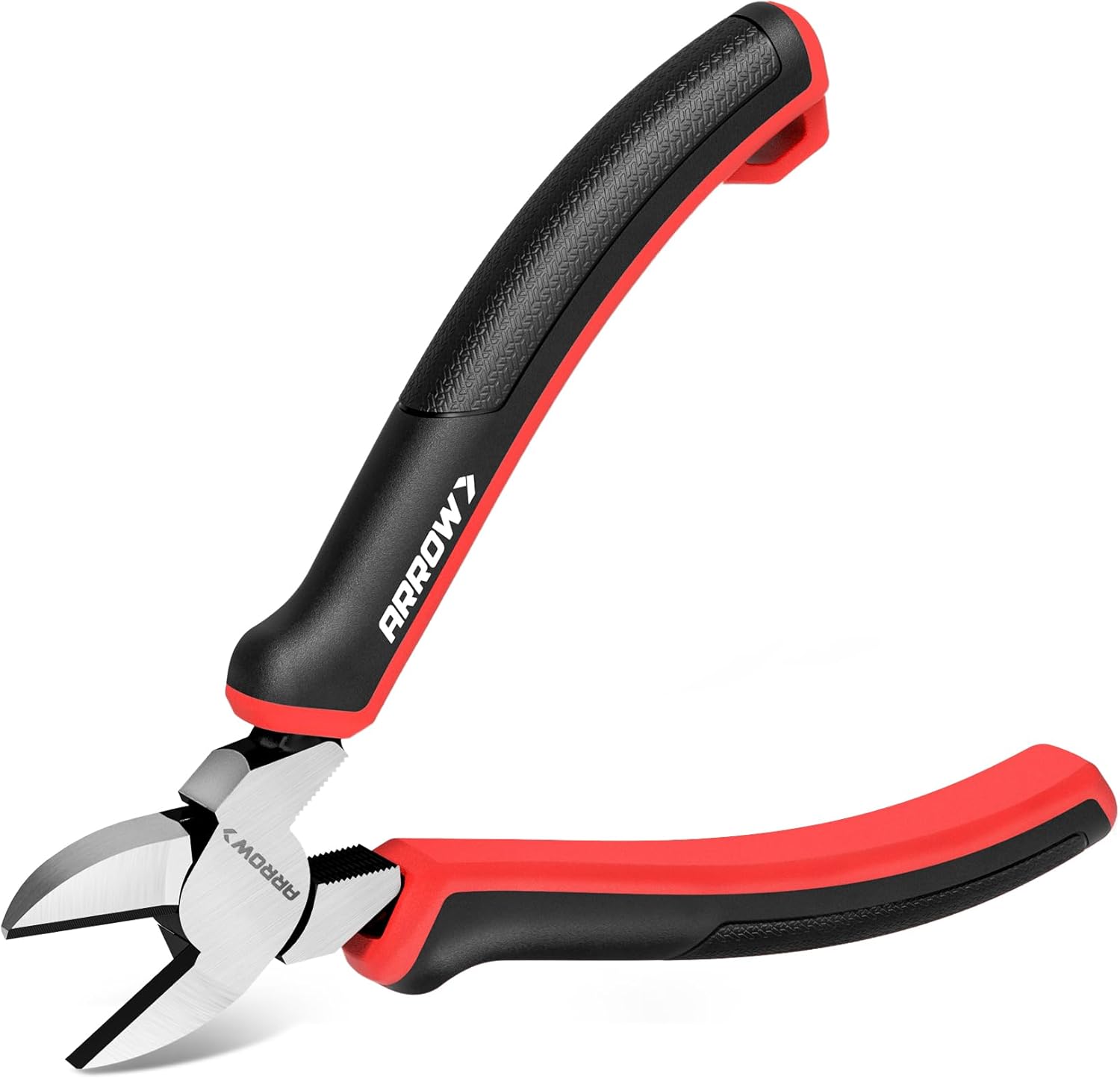 ARROW High Leverage Diagonal Pliers, 6 Inch Wire Cutters with Comfortable TPR Handle, High Carbon Steel Side Cutters for Cutting Wire - Image 1