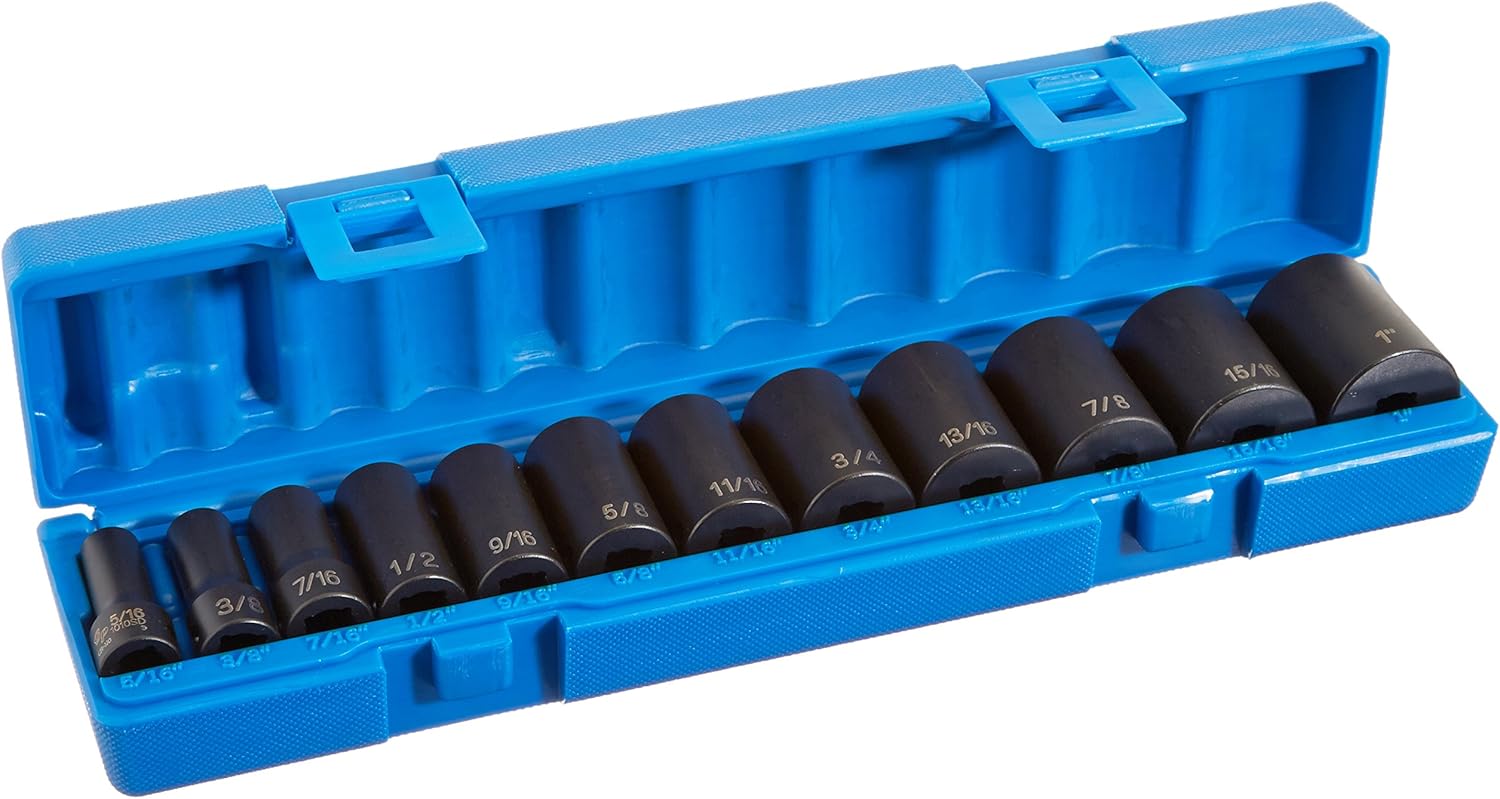 Grey Pneumatic (1213SD) 3/8" Drive 12-Piece Semi-Deep Standard Socket Set - Image 1