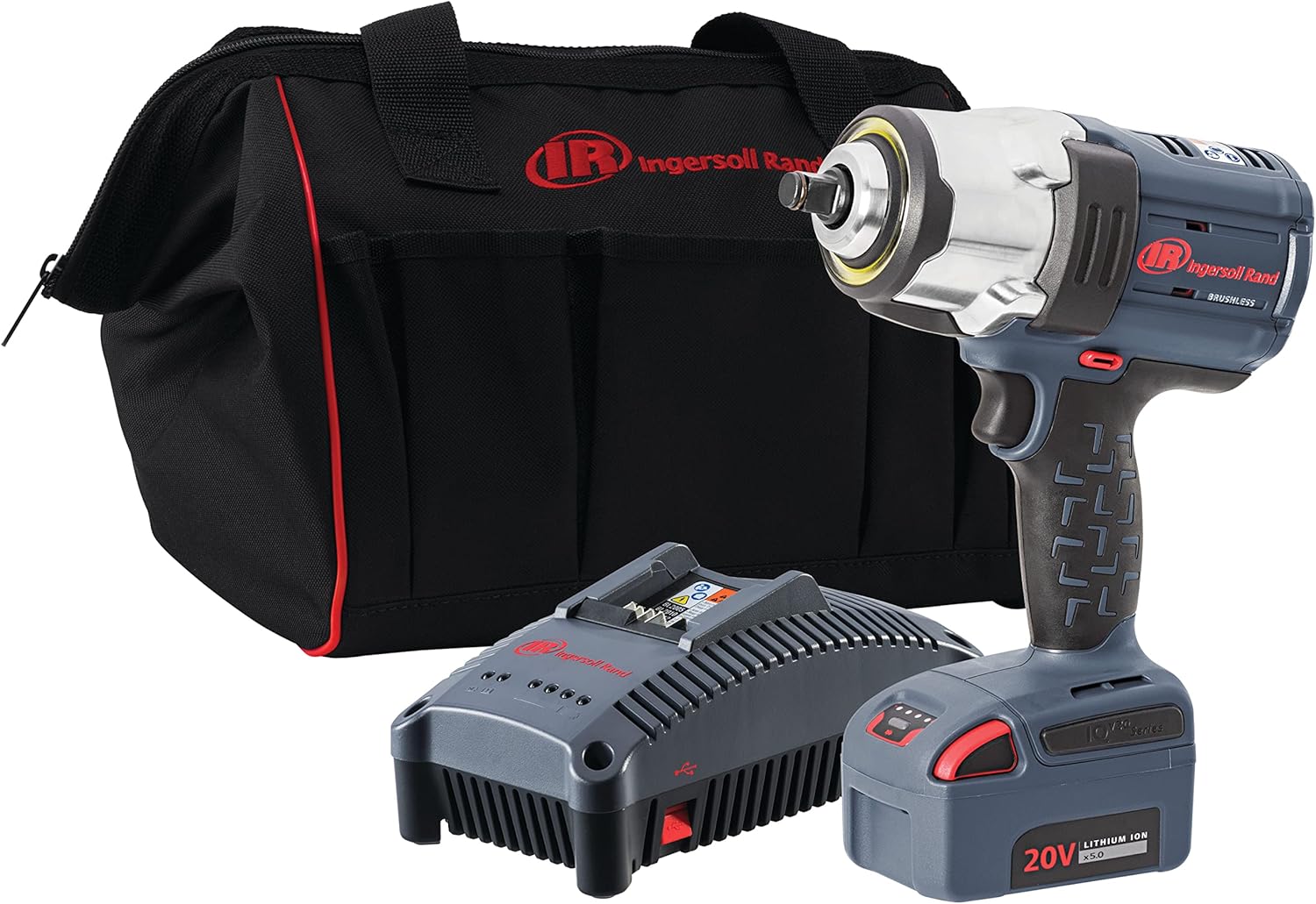 Ingersoll Rand W7152-K12 20V High-torque 1/2" Cordless Impact Wrench Kit, 1500ft-lbs Nut-busting Torque, 1 Batt and Charger - Image 1