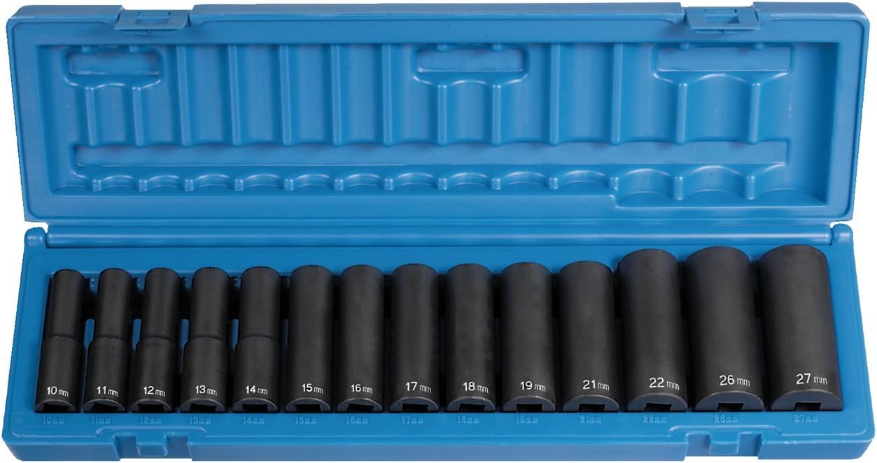 Grey Pneumatic Corp 1412MD 1/2'' Drive Deep Length Metric Set - 14 Piece - Image 1