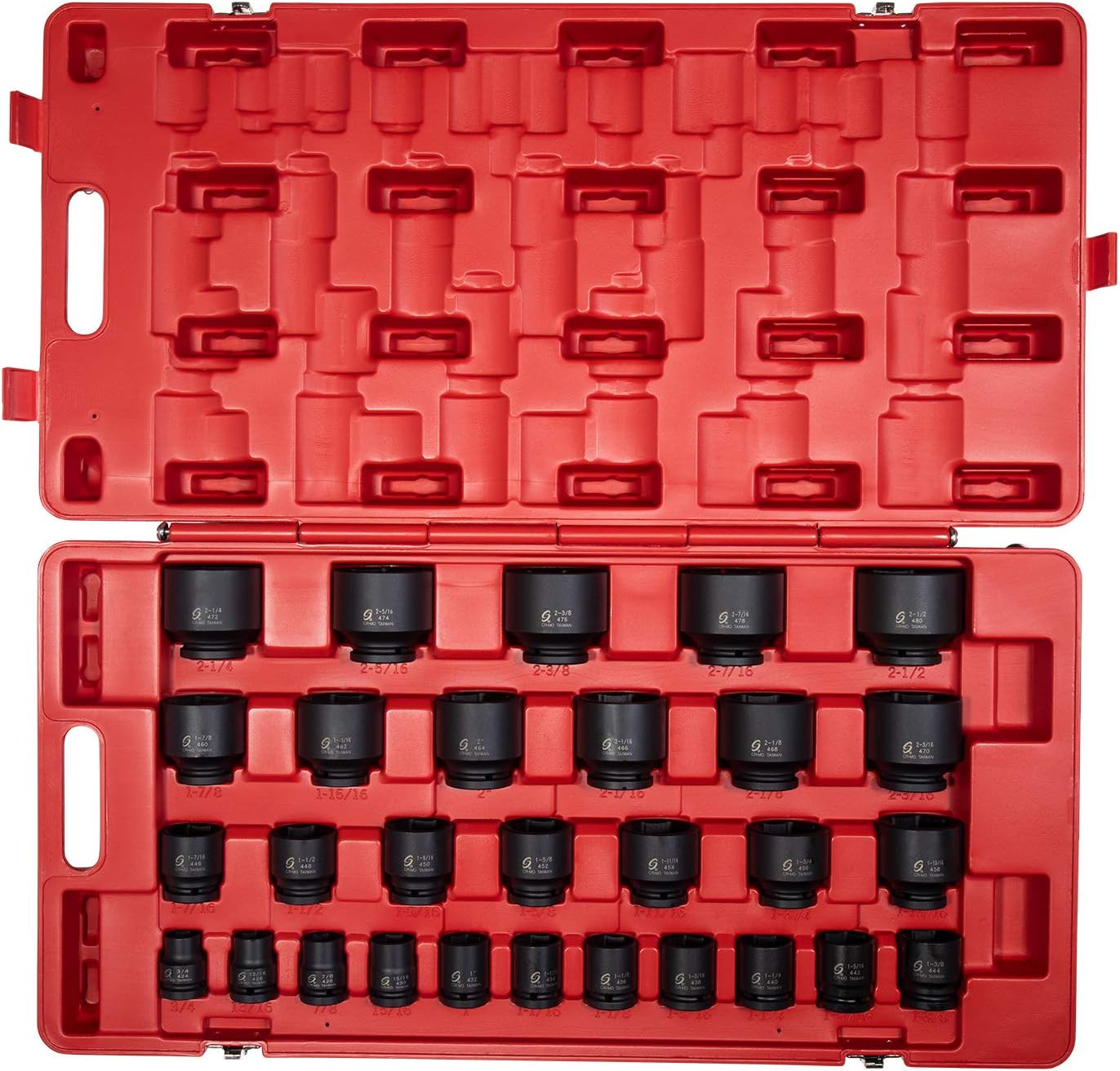 SUNEX TOOLS 4696 3/4-Inch Drive SAE Master Impact Socket Set, Standard, 6-Point, Cr-Mo, 3/4-Inch - 2-7/17-Inch, 29-Piece - Image 1