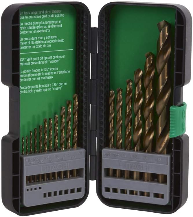 Metabo HPT Drill Bit Set, 17 Piece, Gold Oxide, Twist | 115136M - Image 1