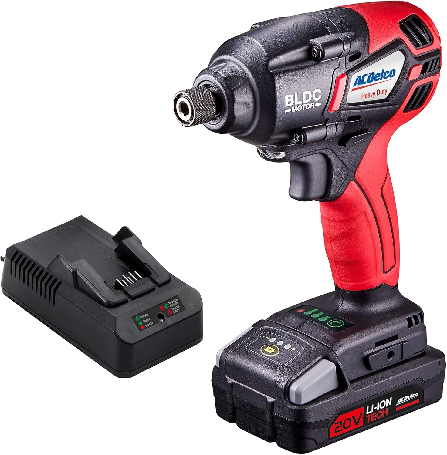 ACDelco ARI20173-PM P20 Series 20V Cordless Li-ion 1/4” 162 ft-lbs. Heavy Duty Brushless Impact Driver Tool Kit - Image 1