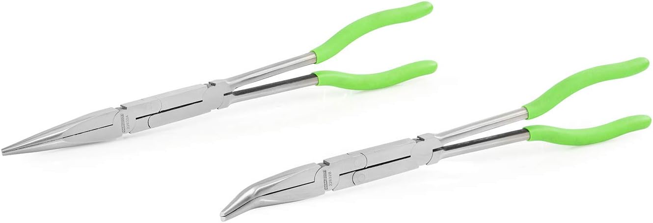 OEMTOOLS 22632 Long Needle Nose Pliers Set, 13" X-Type Pliers Set Kit, 45° Extended Reach, Rust Resistant, Heat-Treated Steel Construction, Automotive, Construction, and Jewelry Making Tools - Image 1