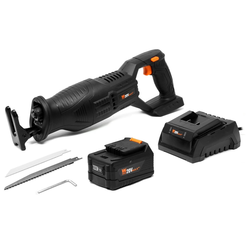 WEN Cordless Reciprocating Saw, Brushless with 20V Max 4.0 Ah Lithium-Ion Battery and Charger (20630) - Image 1