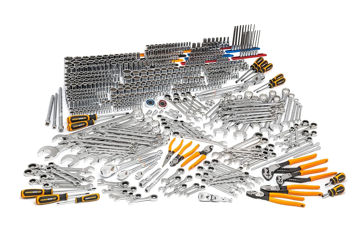 Hand Tool Set, 1/4 in, 3/8 in, 1/2 in Drive Tang, 613 pc, Alloy Steel - Image 1