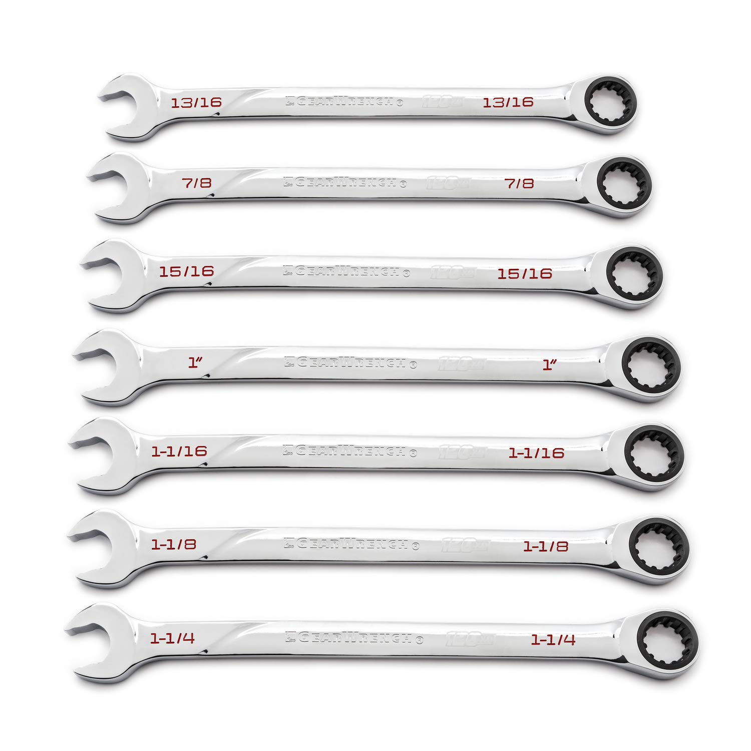 GEARWRENCH 7 Pc. 120XP Universal Spline XL Ratcheting Combination Wrench Set, SAE - 86452 - Image 1