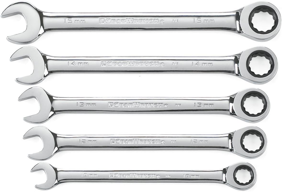 GEARWRENCH Ratcheting Combination Metric Wrench Set 5 Pc. 12 Point - 93004D - Image 1