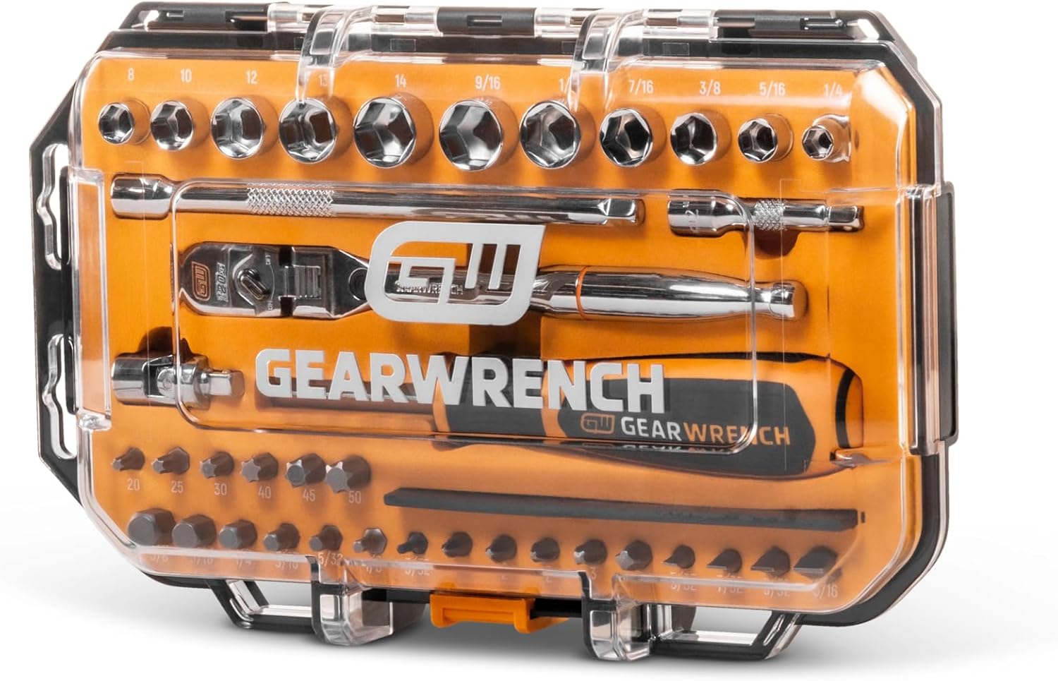 GEARWRENCH 39 Piece 1/4" Drive MicroDriver Set with 120XP Locking Flex Head Ratchet and Stubby Sockets | GWMBS39XPS - Image 1