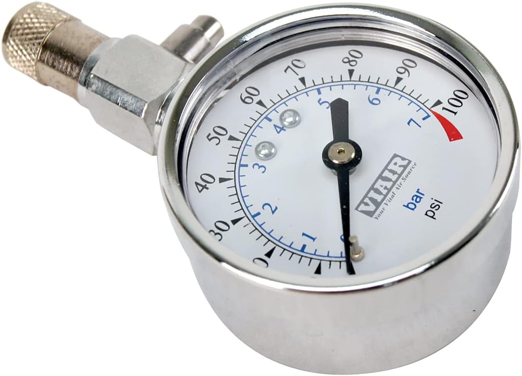 Viair 90072 0 - 100 PSI 2" Tire Gauge w/Gauge Reset Button - Image 1