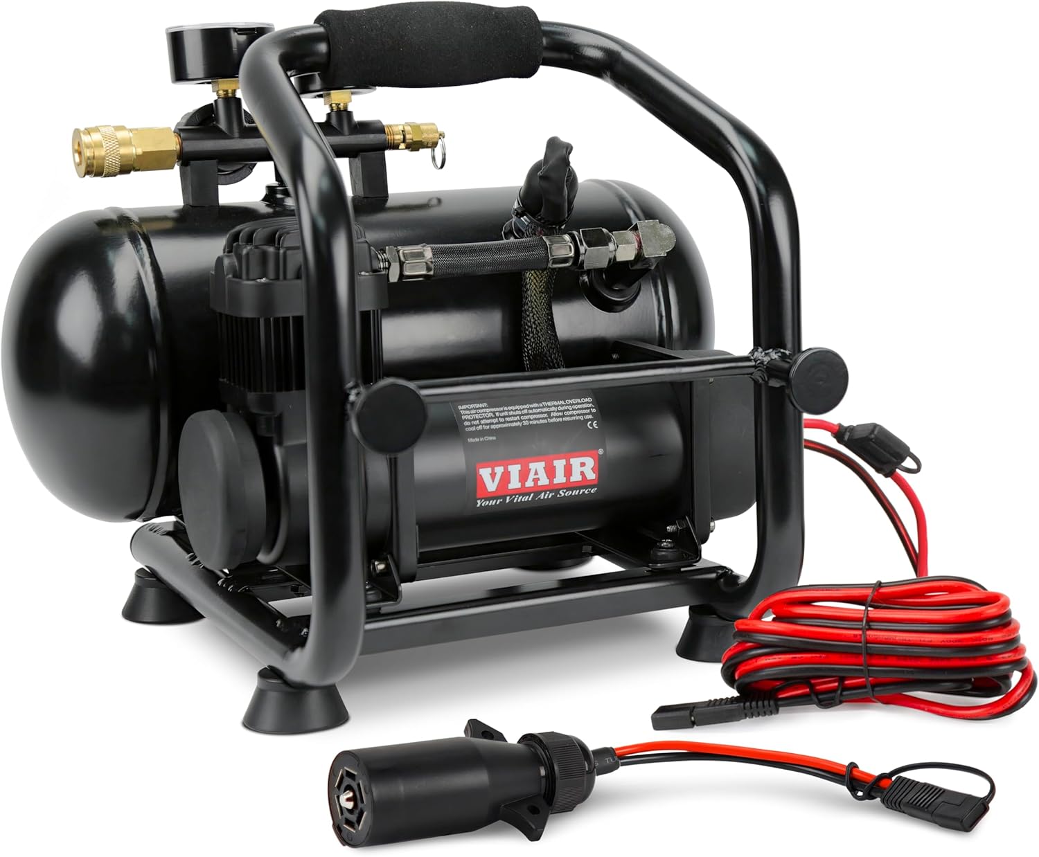 VIAIR 380C Plug-N-Play Compressor, 12V, 1.5 gallon tank, 200 PSI Rated with 7-way Power Access, for nailing, air tools, tire inflation - Image 1