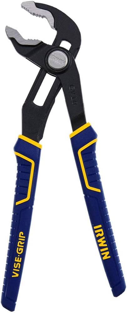 IRWIN VISE-GRIP Pliers, V-Jaw, 10-Inch, Press & Slide Button, Anti-Pinch, Anti-Slip (2078110) - Image 1