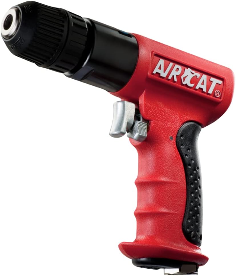 AIRCAT Pneumatic Tools 4338 .6 HP 3/8-Inch Composite Reversible Drill with Jacobs Chuck 1,800 RPM - Image 1