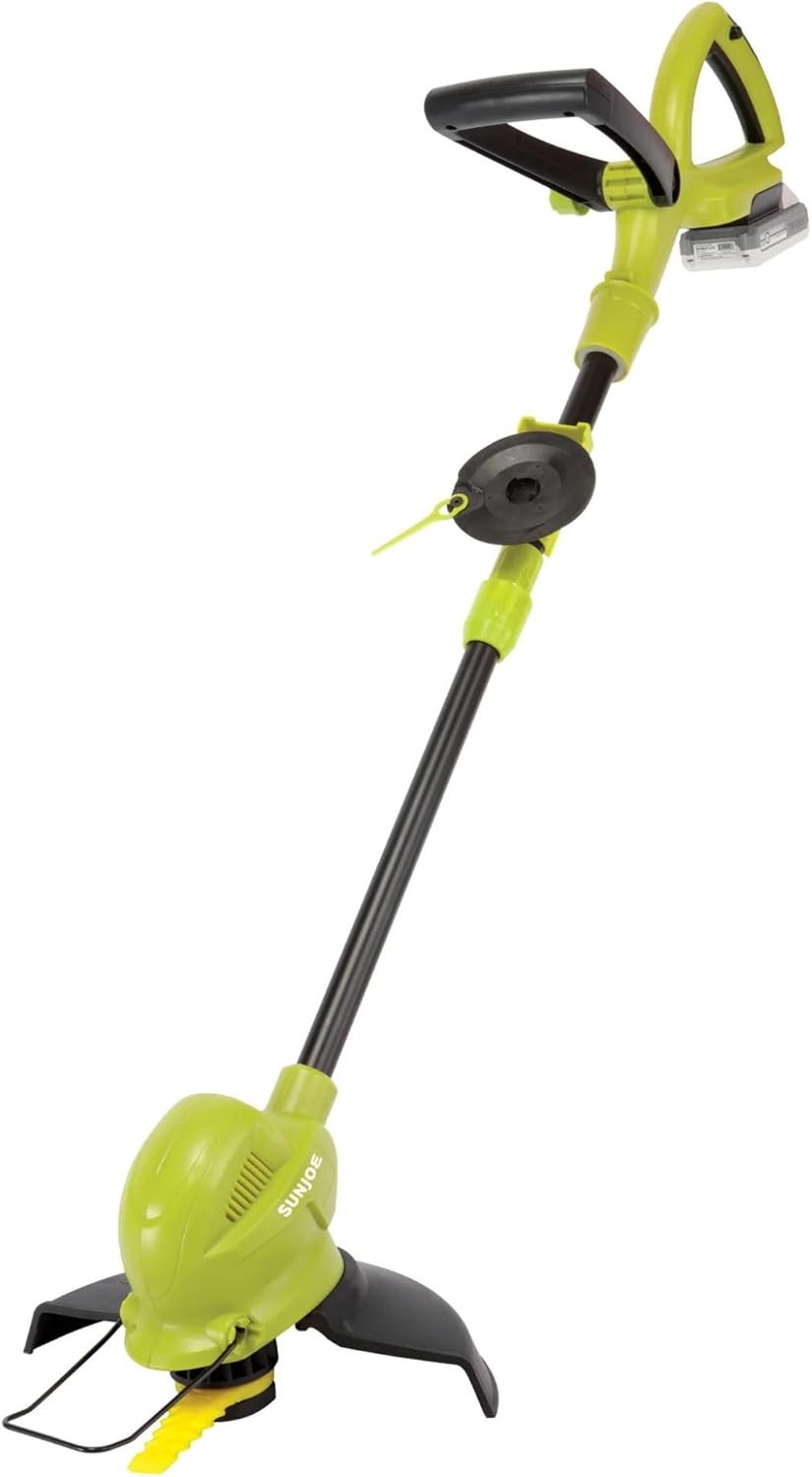 Sun Joe 24V-SB10-LTE 24V Cordless IONMAX Stringless Lawn Trimmer with 400W Motor, 180-Degree Rotating Head, and 10-Inch Self-Sharpening Blade - Image 1