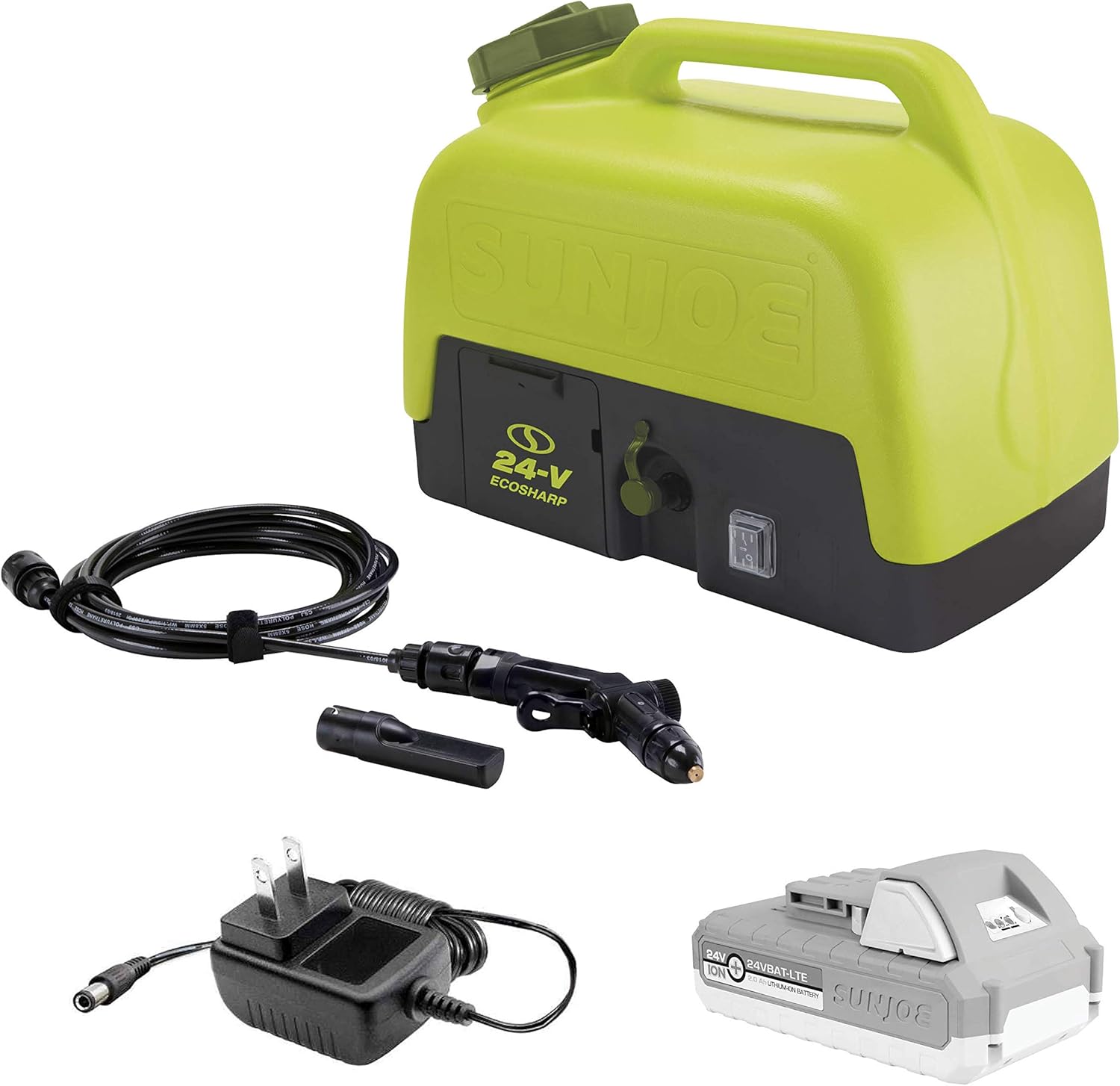Sun Joe Cordless Portable Spray & Pressure Washer w/ Battery & Charger, 24V WA24C-LTE - Image 1
