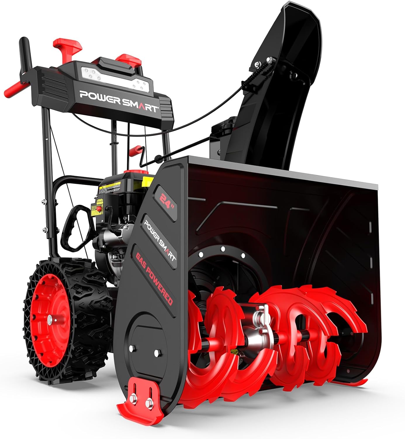 PowerSmart 24-inch Snow Blower Gas Powered, Two-Stage 252cc Engine with Electric Start, Self-Propelled, LED Headlight - Image 1