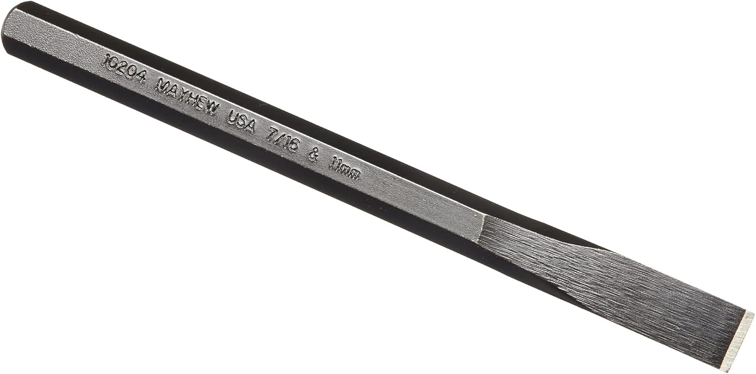 Mayhew Tools 10204 Cold Chisel, 7/16" - 11 mm x 6-1/2", Black Oxide Finish - Image 1