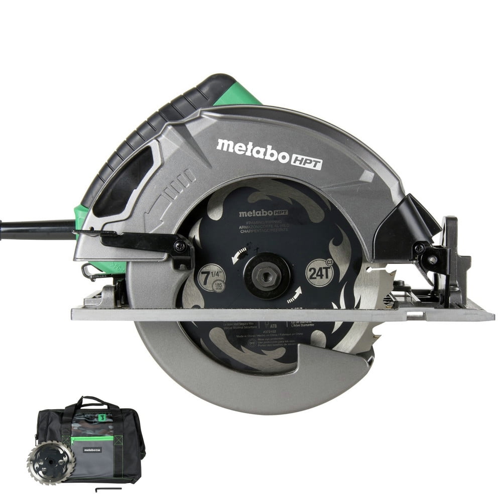 Metabo HPT 7-1/4-Inch Circular Saw Kit | 6,000 Rpm, 15-Amp Motor | Integrated Dust Blower | 24T Premium Framing/Ripping Blade | Single Handed Bevel Adjustment | C7SB3 - Image 1