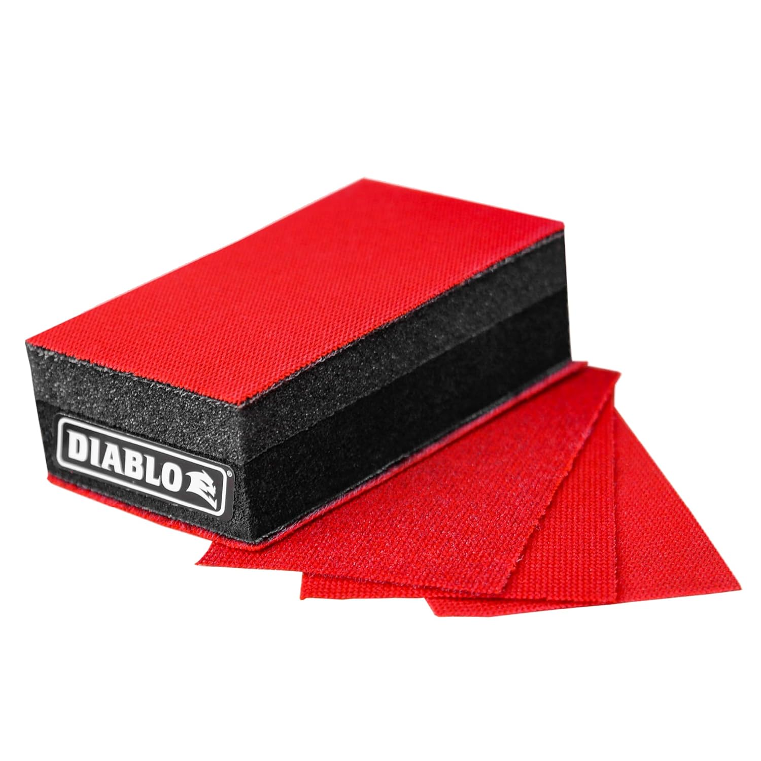 Diablo Reusable Hand Sanding Block for Wood, Metal and Plastics - 2-3/4" x 5", 80/120/220 Grit, Multi-Grade - DFB234DUOH01G - Image 1