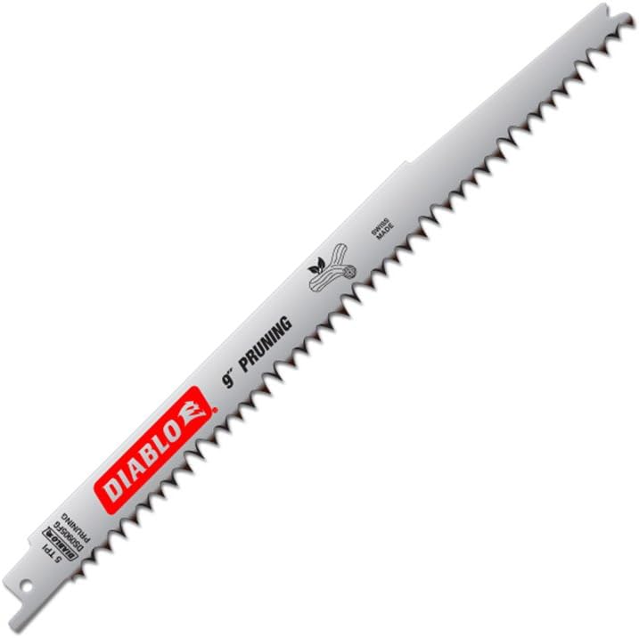 Diablo Fleam Ground Reciprocating Saw Blades for Pruning - Fleam Grind Tooth Design - 9" Length, 5 TPI, 5-Pack - DS0905FG5 - Image 1